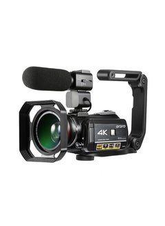 4K WiFi Digital Video Camera Camcorder DV Recorder 30MP 30X Zoom IR Night Vision 3.0 Inch IPS LCD Touchscreen with 2pcs Rechargeable Batteries + Extra 0.39X Wide Angle Lens + External Microp