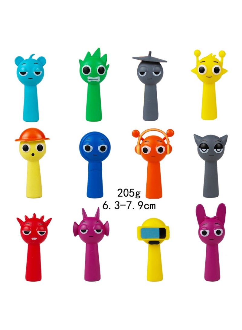 Generic 12 Piece Sprunki Figures The Sprunki Action Figure Toys For Fans Sprunki Series Figures Model Birthday Cake Toppers  - Image 1