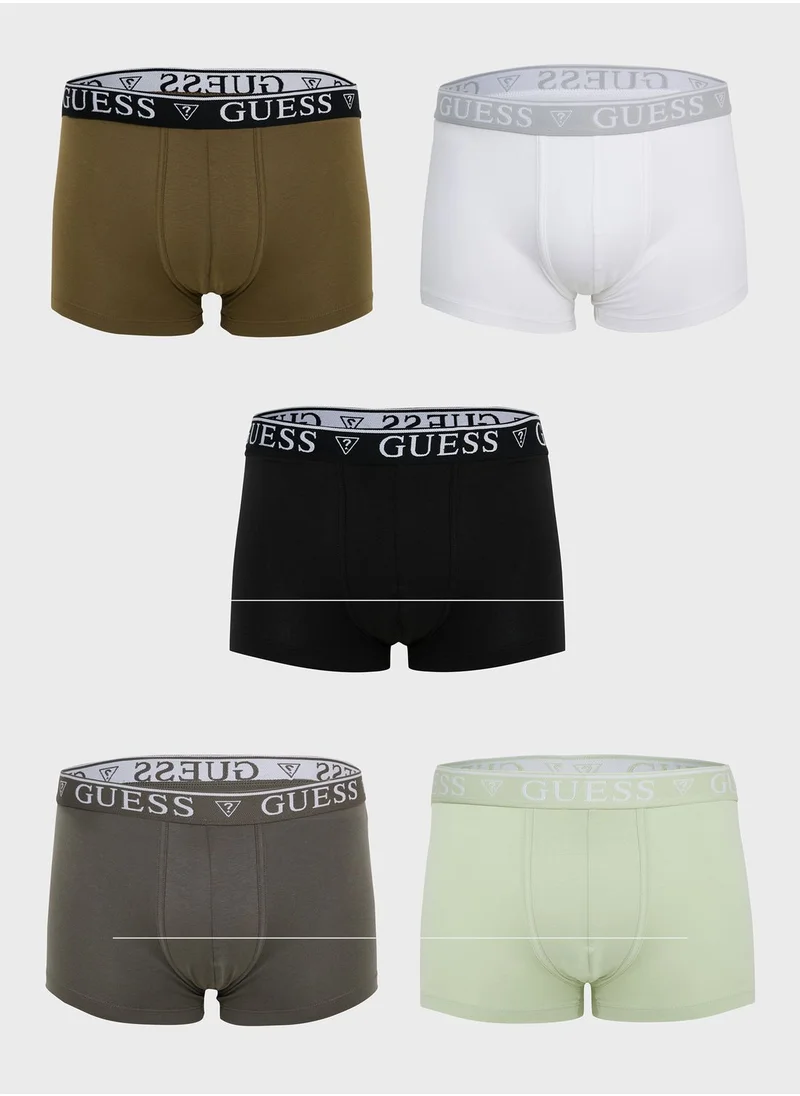 GUESS 3 Pack Logo Band Trunks