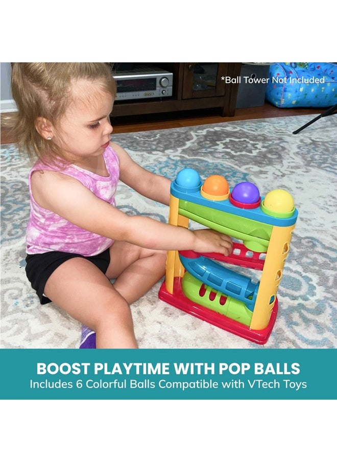 Botabee - Multi-Colored Replacement Ball Set For Vtech Pop-A-Balls Push And Pop Bulldozer Toy | Vibrant, Colorful Balls Compatible With Vtech Bulldozer Ball Popper Toy | 6 Ball Set - Image 1