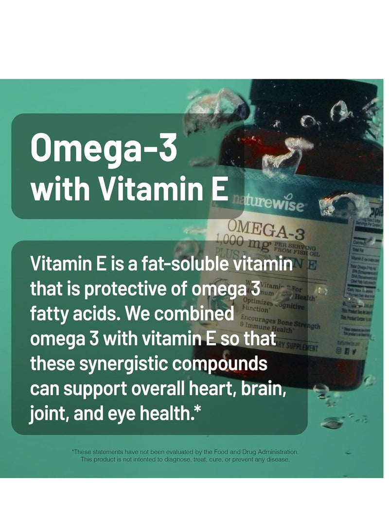 NatureWise Omega 3 Fish Oil Supplement Support for Heart & Brain Health  Lemon Flavor 60 softgels 30 servings - Image 3