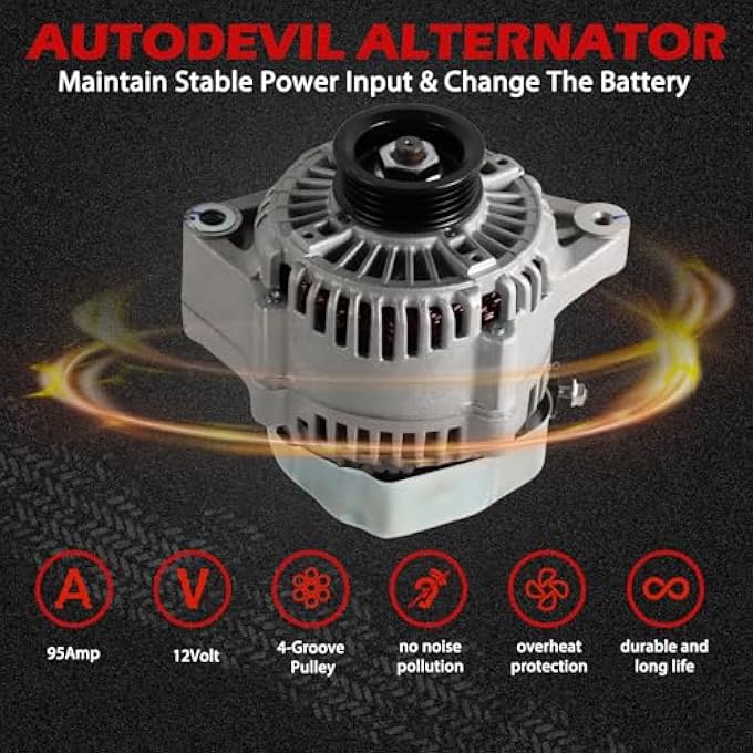 Autodevil 13743 Alternator 95Amp 12V Compatible with 1997 1998 1999 2000 2001 Honda CR-V OE 1022111260, 1022111270, 113628, 12082, 1212201ND, 1226101ND - Image 4