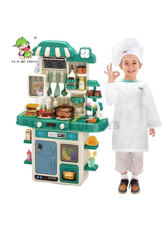 Multifunctional baby kitchen - 48 pieces with lights, sound and steam - Image 1