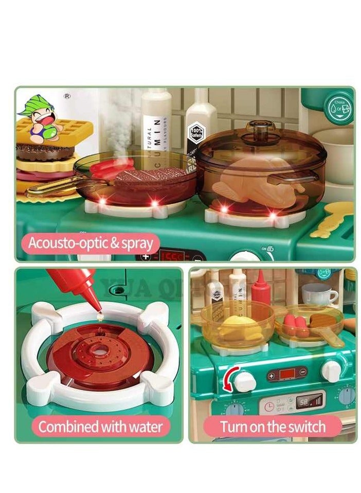 Multifunctional baby kitchen - 48 pieces with lights, sound and steam - Image 2