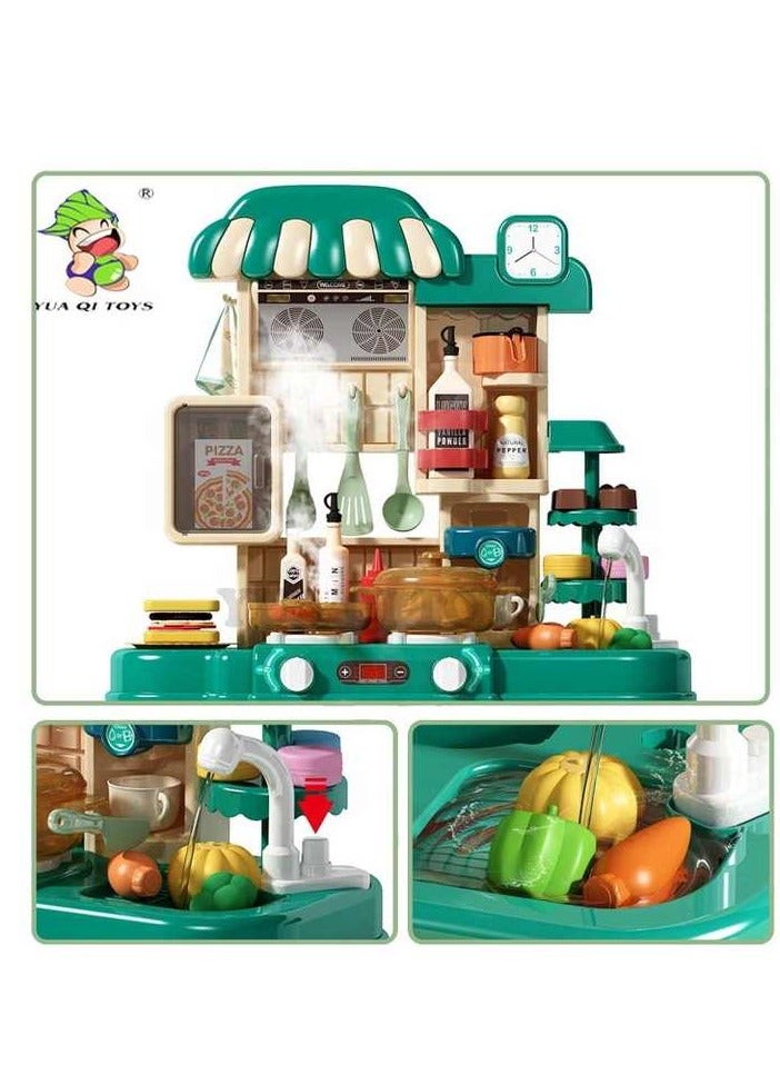 Multifunctional baby kitchen - 48 pieces with lights, sound and steam - Image 3