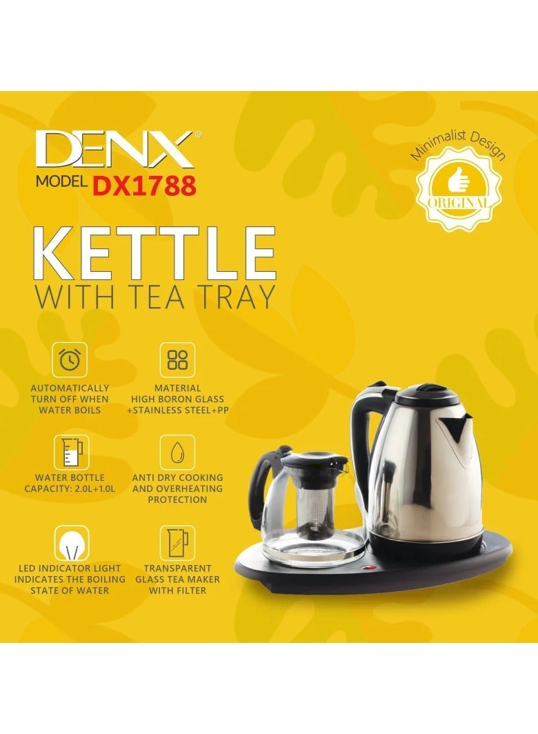 Denx Electric Kettle With Tea Tray & Automatic Shut-Off Feature - Image 3