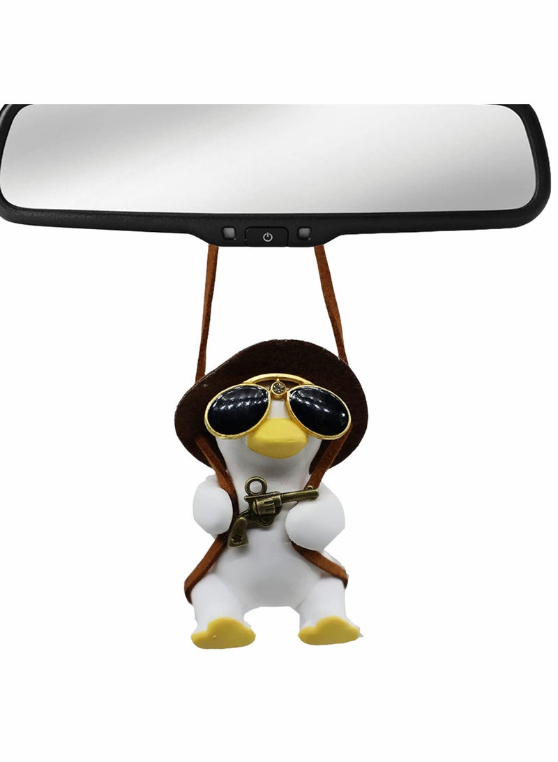 Swing Duck Car Ornament, Cute Duckling Automotive Rearview Mirror Interior，Pendant for Indoor Room Home Decor - Image 1