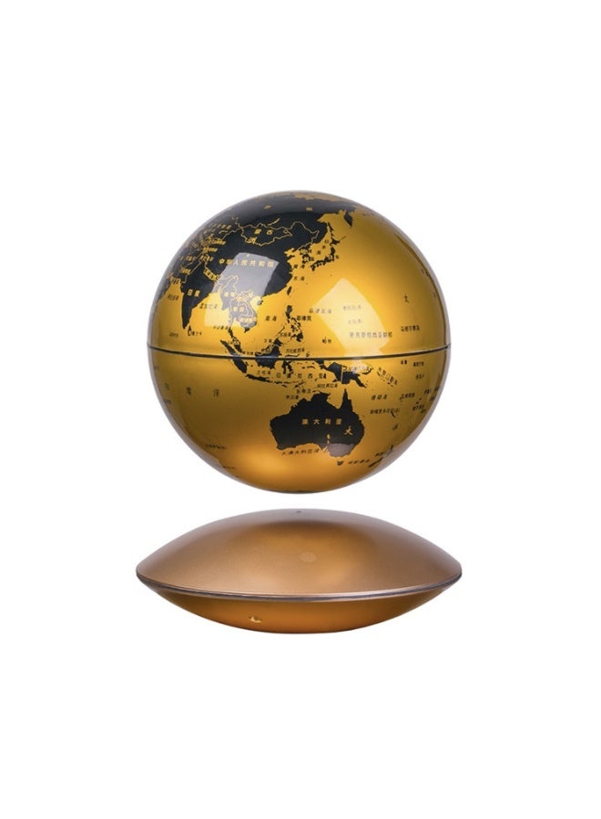Magnetic Levitation Floating Golden Colour World Globe with LED Light Anti Gravity Rotating Earth Globe Desk Decoration  Modern Magnetic Floating Globe Lamp for Office Desk, Home Decor, Study Room Educational Gift