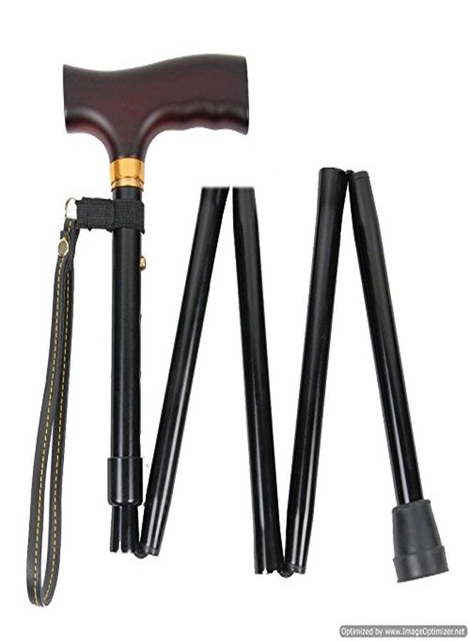 PrimeStore Big Sale PrimeStore Imported Aluminum Folding Walking Stick Black Colour - Image 1