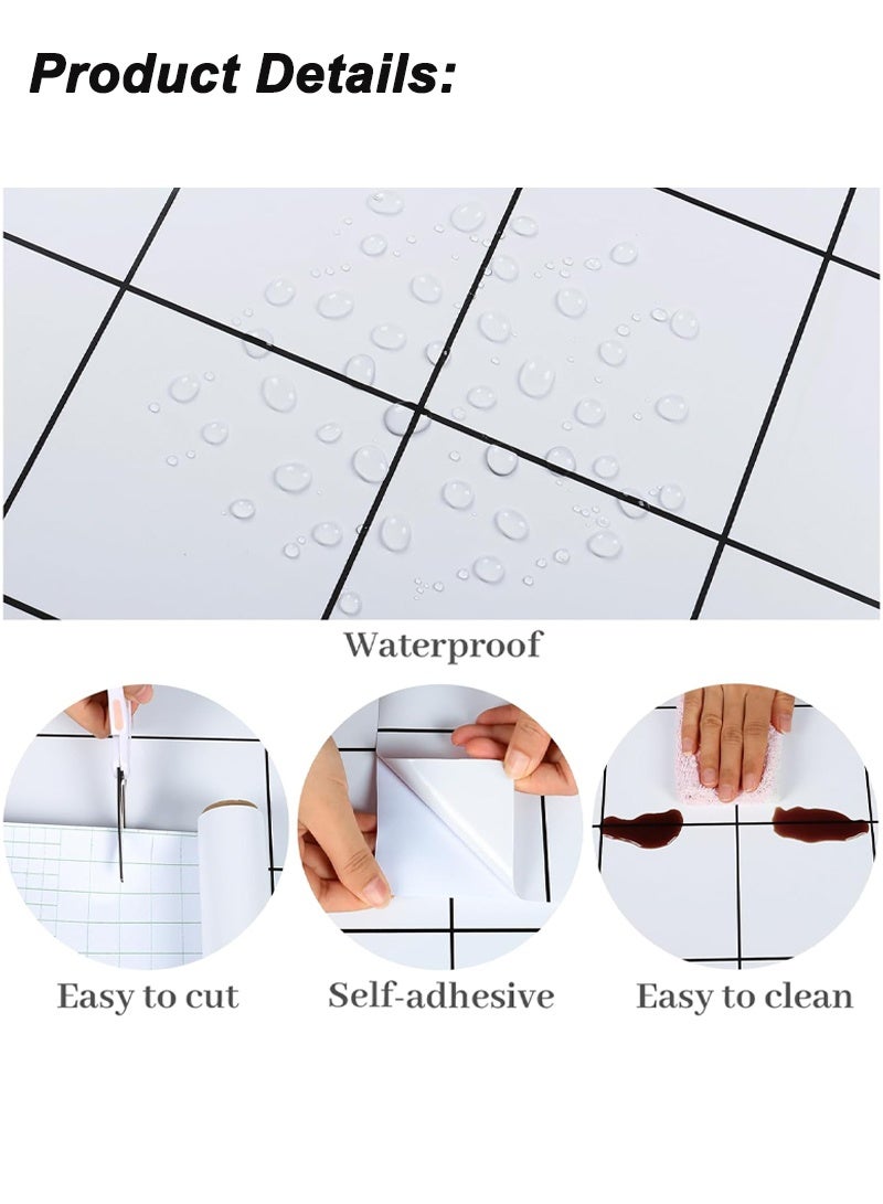 اديببولا لفة واحدة من ورق جدران مقاوم للزيت والماء، ذاتي اللصق ومقاوم للحرارة، مناسب لأسطح المطبخ والخزائن والأثاث، قابل للإزالة، مثالي لتجديد المنزل (60 × 500 سم) - Image 3