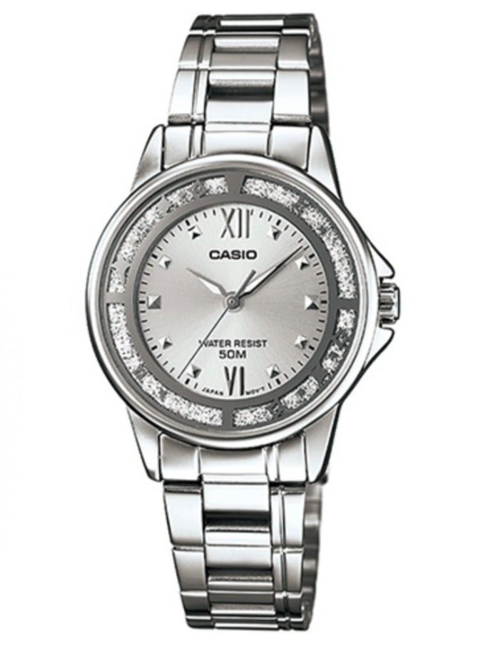 CASIO Casio STANDARD series leisure waterproof business Shi Ying movement stainless steel strap Japanese and Korean women's watch silver dial. - Image 1