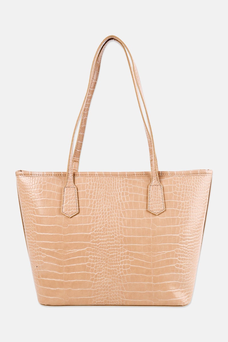 Deezee Women Brand Logo Tote Bag, Beige - Image 3