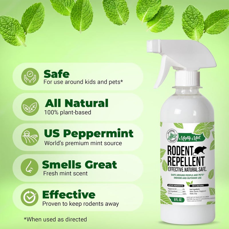 Mighty Mint 8oz Peppermint Oil Rodent Repellent Spray (2) - Image 2