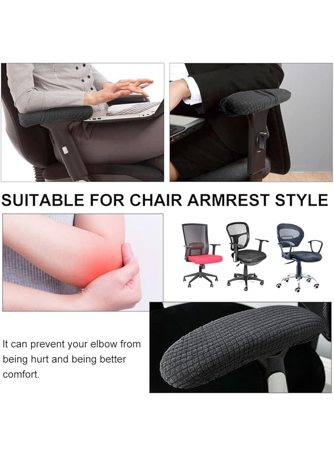 erorex Chair Arm Pad Covers Office Chair Armrest Cover Removable Elastic Washable Waterproof Fabricchair Armrest Covers Soft Armrest Cushion Pad For Home Or Office Chair 2 Pair Black  - Image 5