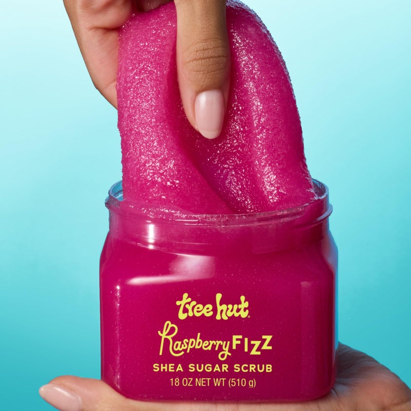 Tree Hut Raspberry Fizz Shea Sugar Scrub, Exfoliating, Hydrating & Moisturizing Body Scrub with Shea Butter & Nourishing Essential Oils, Smooth & Soften Skin, 18 oz - Image 3