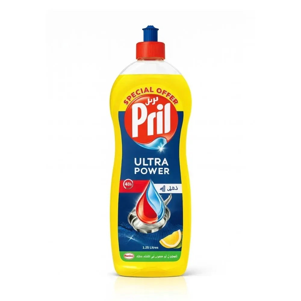 Pril Ultra Power Dishwashing Liquid With Lemon Power- 1.25Ltr