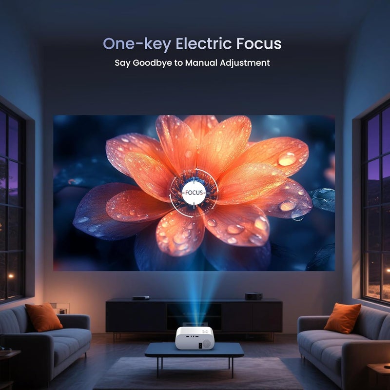 HOMPOW Projector, Native 1080P Full HD Bluetooth Projector with Speaker, 9500 Lumens Outdoor Portable Movie Mini Projector Compatible with Laptop, Smartphone, TV Stick, Xbox, PS5 - Image 4