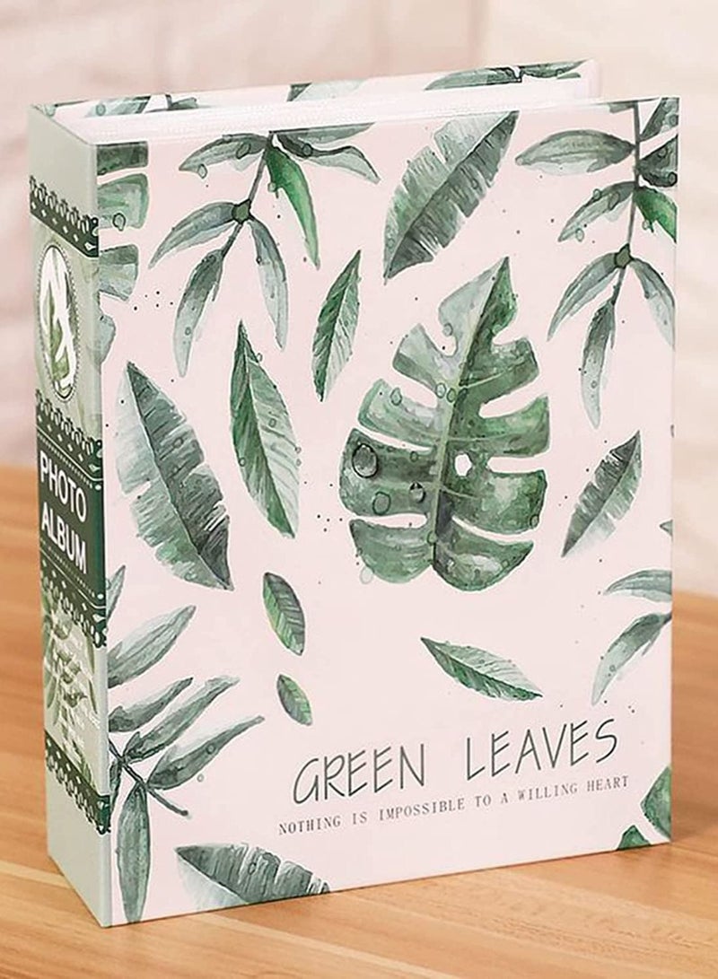 سيوسي ألبوم صور  100 صفحة قابلة للانزلاق في ألبومات صور ، كتاب ذاكرة الأعياد لـ 100 صورة 4 × 6 بوصة  أوراق خضراء  نمط طبيعي  زفاف عائلي DIY - Image 2