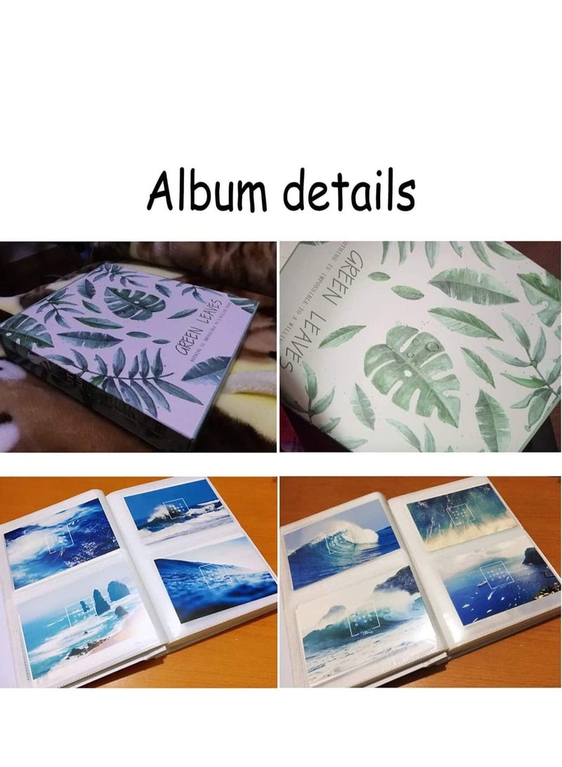 سيوسي ألبوم صور  100 صفحة قابلة للانزلاق في ألبومات صور ، كتاب ذاكرة الأعياد لـ 100 صورة 4 × 6 بوصة  أوراق خضراء  نمط طبيعي  زفاف عائلي DIY - Image 5