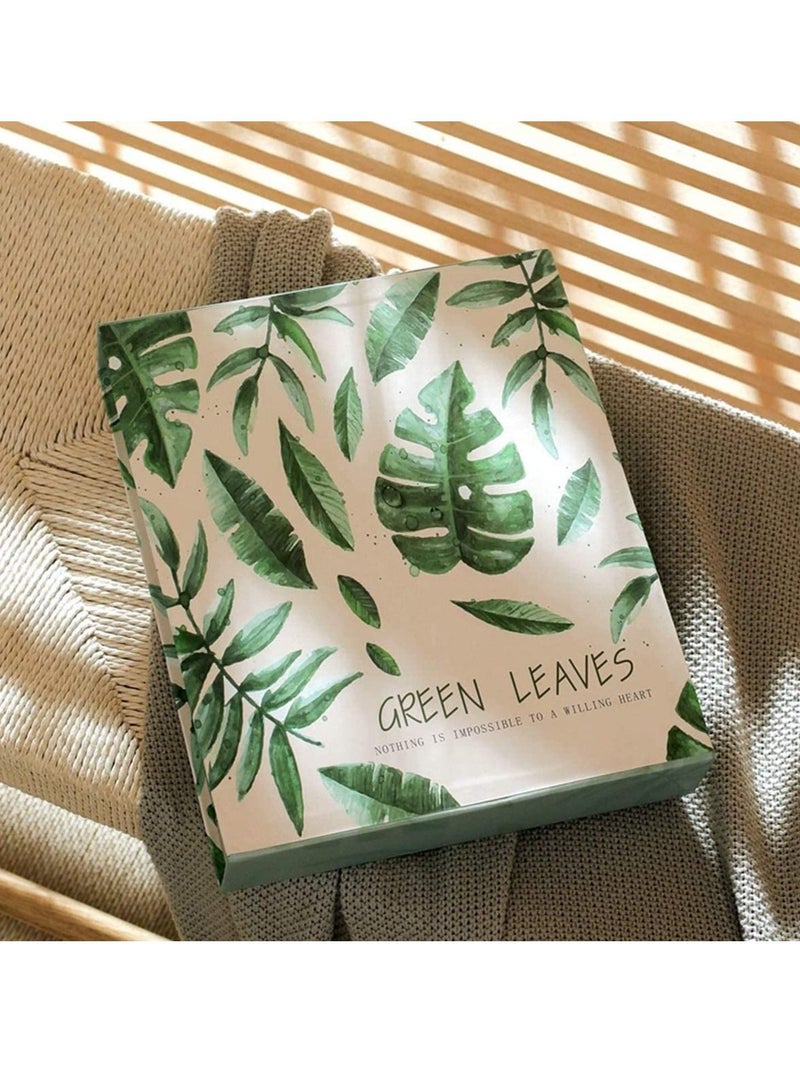 سيوسي ألبوم صور  100 صفحة قابلة للانزلاق في ألبومات صور ، كتاب ذاكرة الأعياد لـ 100 صورة 4 × 6 بوصة  أوراق خضراء  نمط طبيعي  زفاف عائلي DIY - Image 1