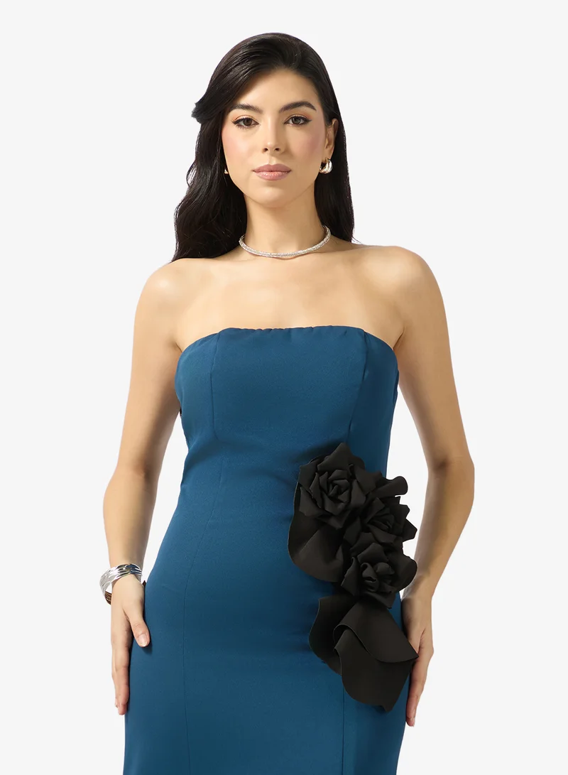 Namshi x  Off Shoulder 3D Floral Detail A Line Evening Dress for Women | Best Price UAE