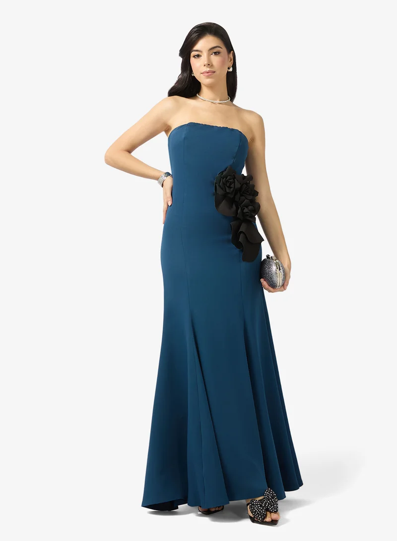 Namshi x  Off Shoulder 3D Floral Detail A Line Evening Dress for Women | Best Price UAE