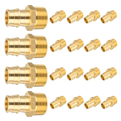 HeSun 20Pack HeSun PEX A Expansion Fitting 12 Inch Male Thread Adapter12 Male NPT x 12 Pex Expansion AdapterASTM F1960PEX196001620 - Image 1