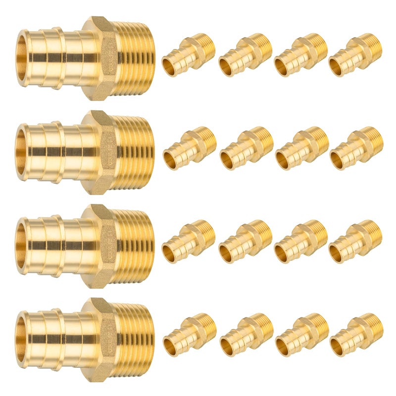 HeSun 20Pack HeSun PEX A Expansion Fitting 12 Inch Male Thread Adapter12 Male NPT x 12 Pex Expansion AdapterASTM F1960PEX196001620 - Image 2