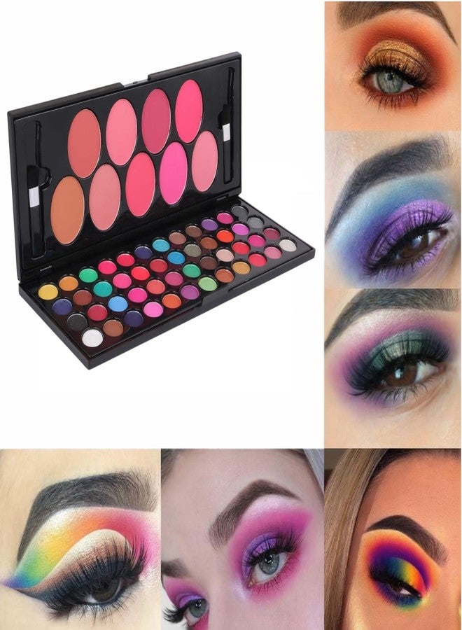 HUDA GIRL Eyeshadow Palette With Brush - 57 Color All In One Makeup Kit Book For Women And Girl Natural Ultra Shimmer Eyeshadow Palette Smoky & Metallic - Image 4