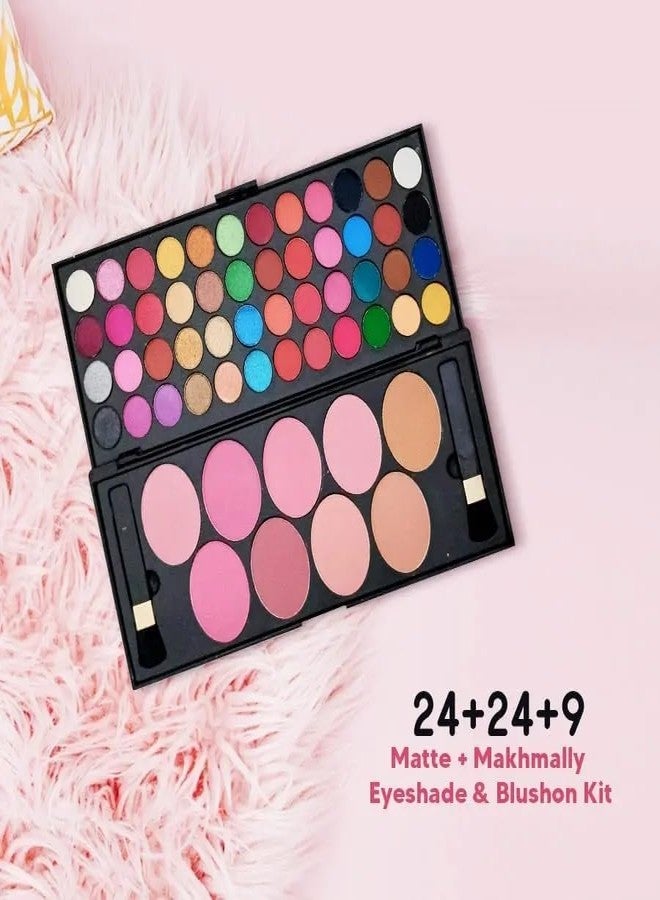 HUDA GIRL Eyeshadow Palette With Brush - 57 Color All In One Makeup Kit Book For Women And Girl Natural Ultra Shimmer Eyeshadow Palette Smoky & Metallic - Image 2