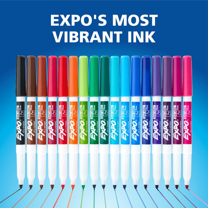 EXPO Dry Erase Markers, Low Odor Ink, Black, Fine Tip, 40 Count - Whiteboard, Calendar, Organization, Essential Supplies for Office, School, Classroom, Teachers - Image 5
