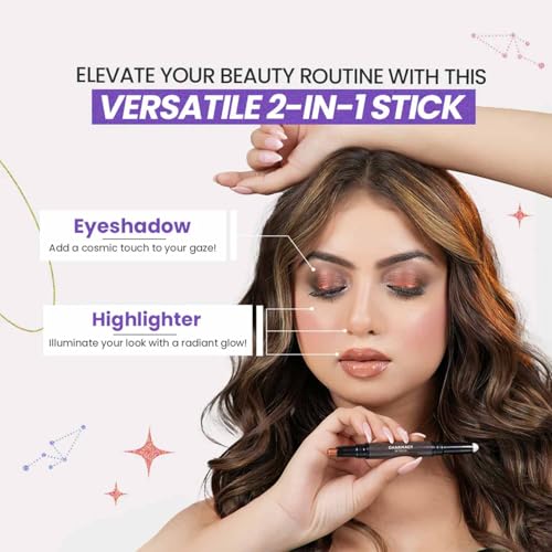 CHARMACY Multichrome 2 in 1 Cream Eyeshadow Stick, Waterproof Eye Brightener Highlighter Stick Makeup, High Pigmented, Smudge-Proof, Vegan & Cruelty-Free (#901) - Image 3
