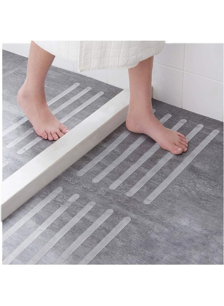 شريط ستيكر ذاتي اللصق مقاوم للانزلاق وامن، ستيكرات لاصقة ثابتة لدش الاستحمام وبانيو الحمام، 15 قطعة، شفاف - Image 1