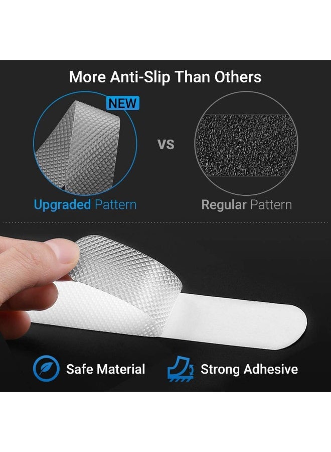 شريط ستيكر ذاتي اللصق مقاوم للانزلاق وامن، ستيكرات لاصقة ثابتة لدش الاستحمام وبانيو الحمام، 15 قطعة، شفاف - Image 2