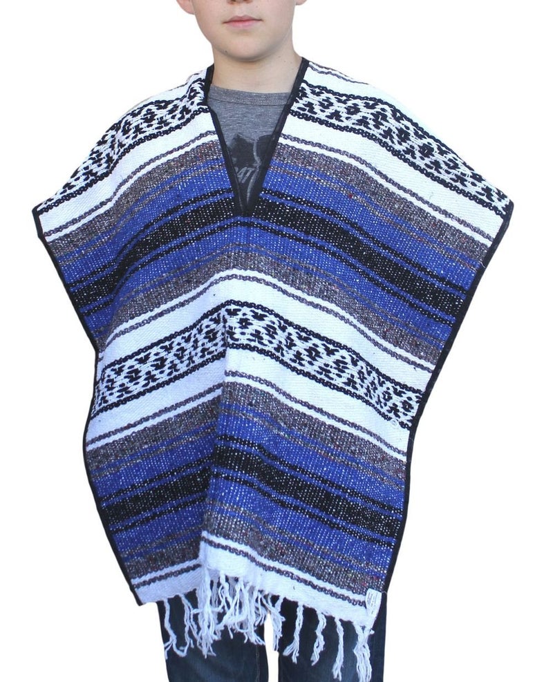 Del Mex Youth Child Classic Mexican Blanket Poncho Pancho Costume - Image 3