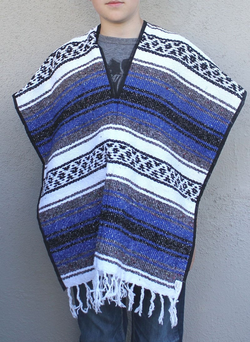 Del Mex Youth Child Classic Mexican Blanket Poncho Pancho Costume - Image 2