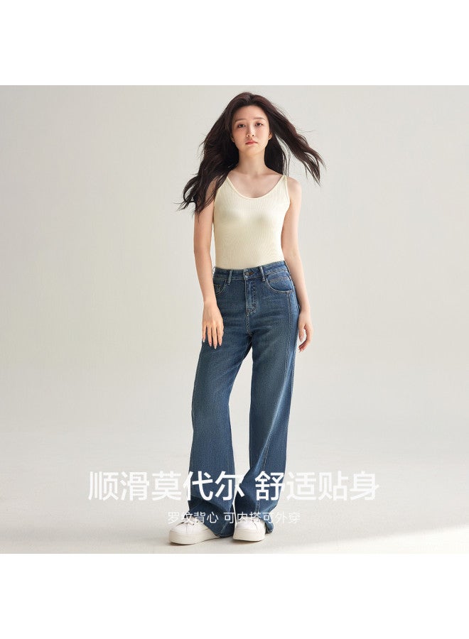 Red Bean Vertical Stripe Women'S Camisole, Breathable Modal Summer Sleeveless Tank Top For Ladies - Image 2