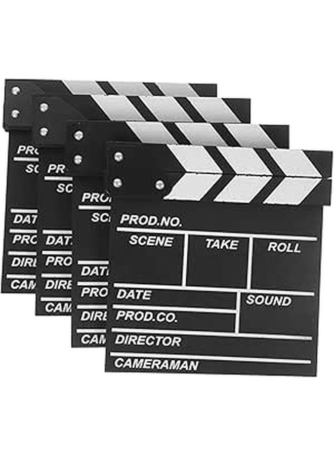 4 Pcs Wooden Clapboard Scene Board Memo Board for Film Making Photography Props Directors Movie Party - Image 1
