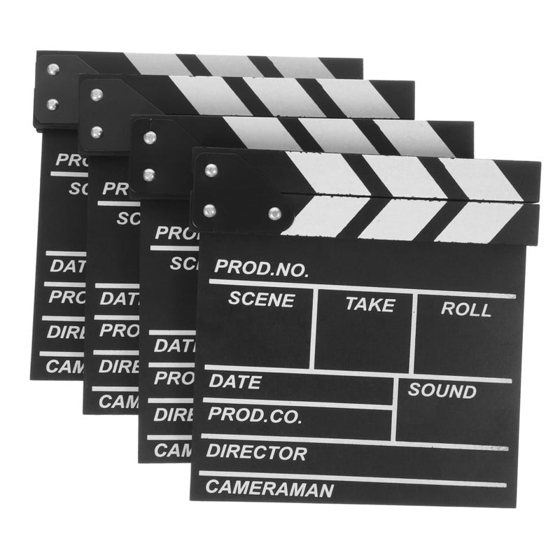 4 Pcs Wooden Clapboard Scene Board Memo Board for Film Making Photography Props Directors Movie Party - Image 2