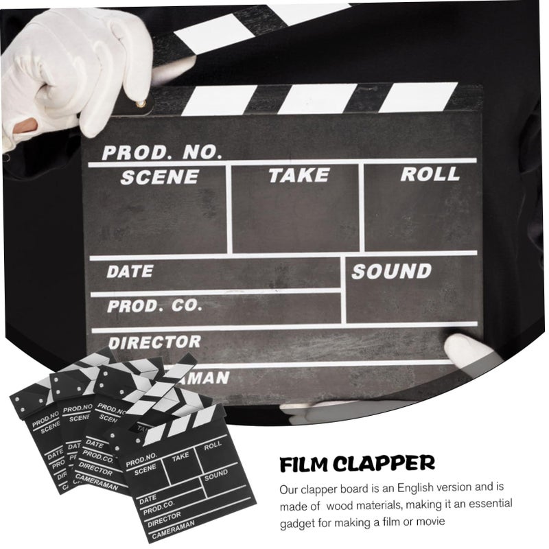 4 Pcs Wooden Clapboard Scene Board Memo Board for Film Making Photography Props Directors Movie Party - Image 4