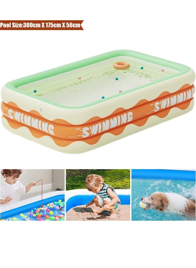 VUCATIN Inflatable Swimming Pool Foldable Pvc Material Swimming Pool Suitable for Indoor Courtyard (3 Meters) - Image 1