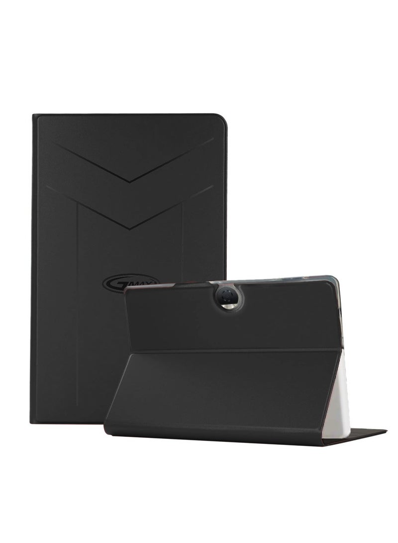 جيماكس غطاء حماية قلاب من جلد البولي يوريثان لهاتف Honor Pad 9 12.1 بوصة 2023 أسود - Image 1