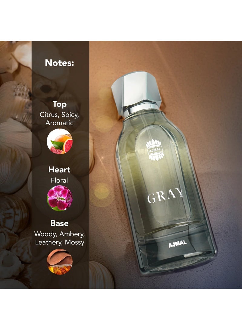 Ajmal Gray Eau De Parfum For Men - 100 ML - Image 3