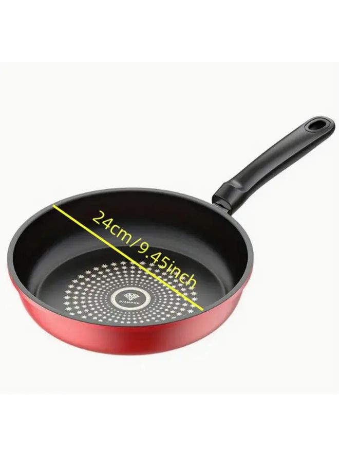 Heavy Duty Non Stick Iron Skillet With Red Handle For RV Travel Professional Kitchens Home Meals - Image 4