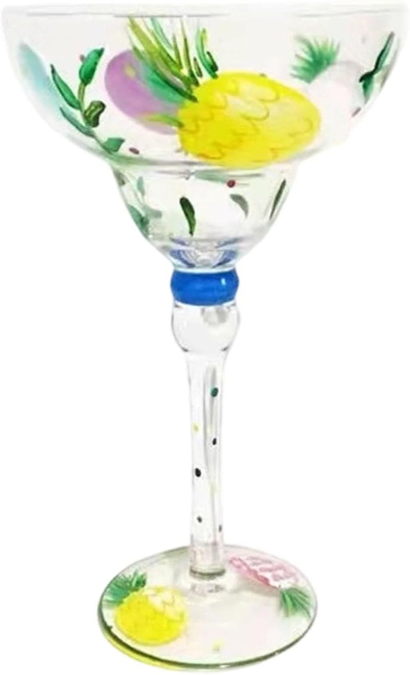 Hand Painted Drinking Glasses with Classical Wide Rimmed Margarita Glasses for Cocktails and Iced Beverages Margarita Glass with Hand Painted - Image 4