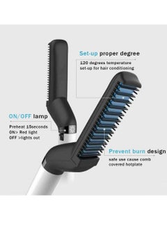 Y&D Beard Straightener for Men, Hair Brush, Straightening Comb, Quick Heated Anti Scald Multifunctional Ionic Comb Styler Tools  - Image 3