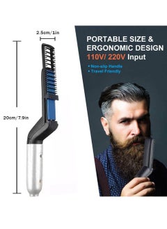 Y&D Beard Straightener for Men, Hair Brush, Straightening Comb, Quick Heated Anti Scald Multifunctional Ionic Comb Styler Tools  - Image 2