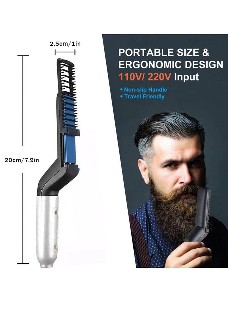 Y&D Beard Straightener for Men, Hair Brush, Straightening Comb, Quick Heated Anti Scald Multifunctional Ionic Comb Styler Tools  - Image 2
