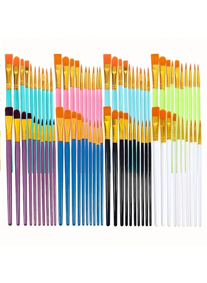 80pcs Nylon Artist Brushes Set for Acrylic Watercolor Oil Painting Art Supplies - Image 3