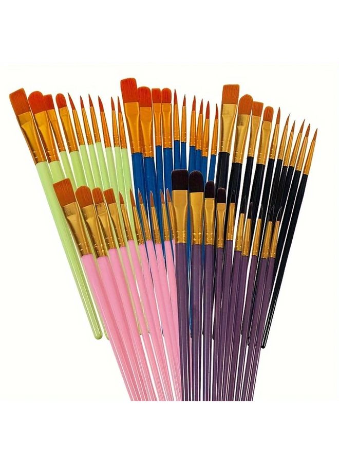 80pcs Nylon Artist Brushes Set for Acrylic Watercolor Oil Painting Art Supplies - Image 4